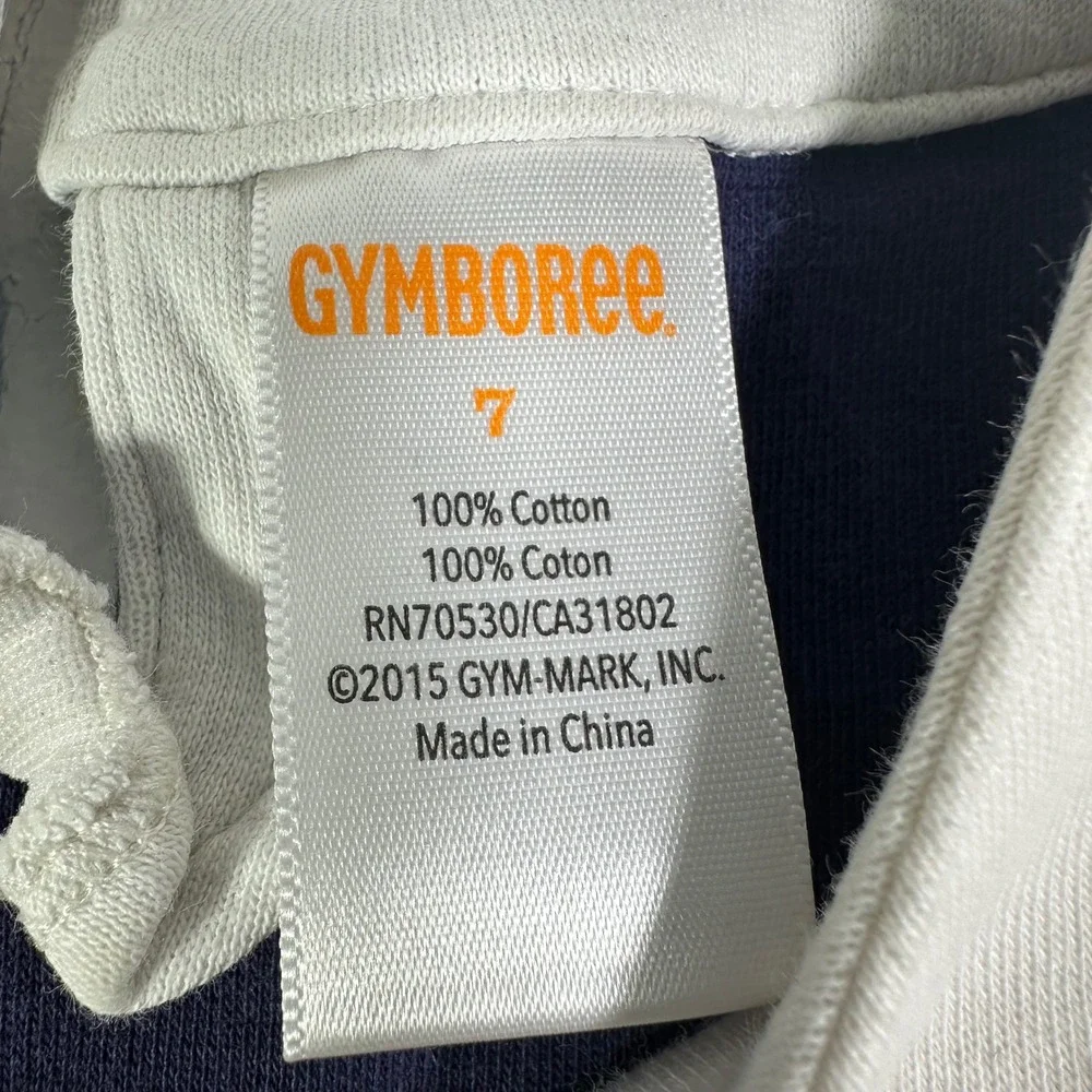 Gymboree Girls Navy Blue White Striped Drop Waist Peter Pan Collar Dress Size 7
